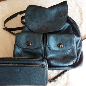 Coach backpack and wallet set, (willing to separat